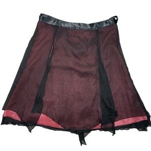 NWT  Free people silk overlay panel skirt Y2K nearly vintage sz 10